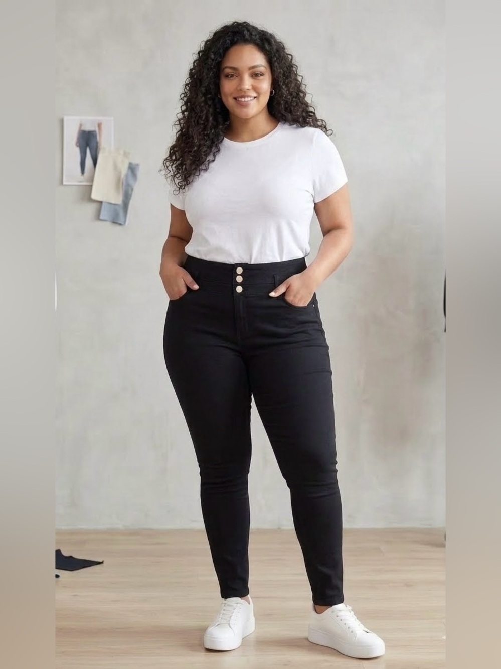 YMI Black High Waisted Skinny Jeans Size 18 Hyperstretch